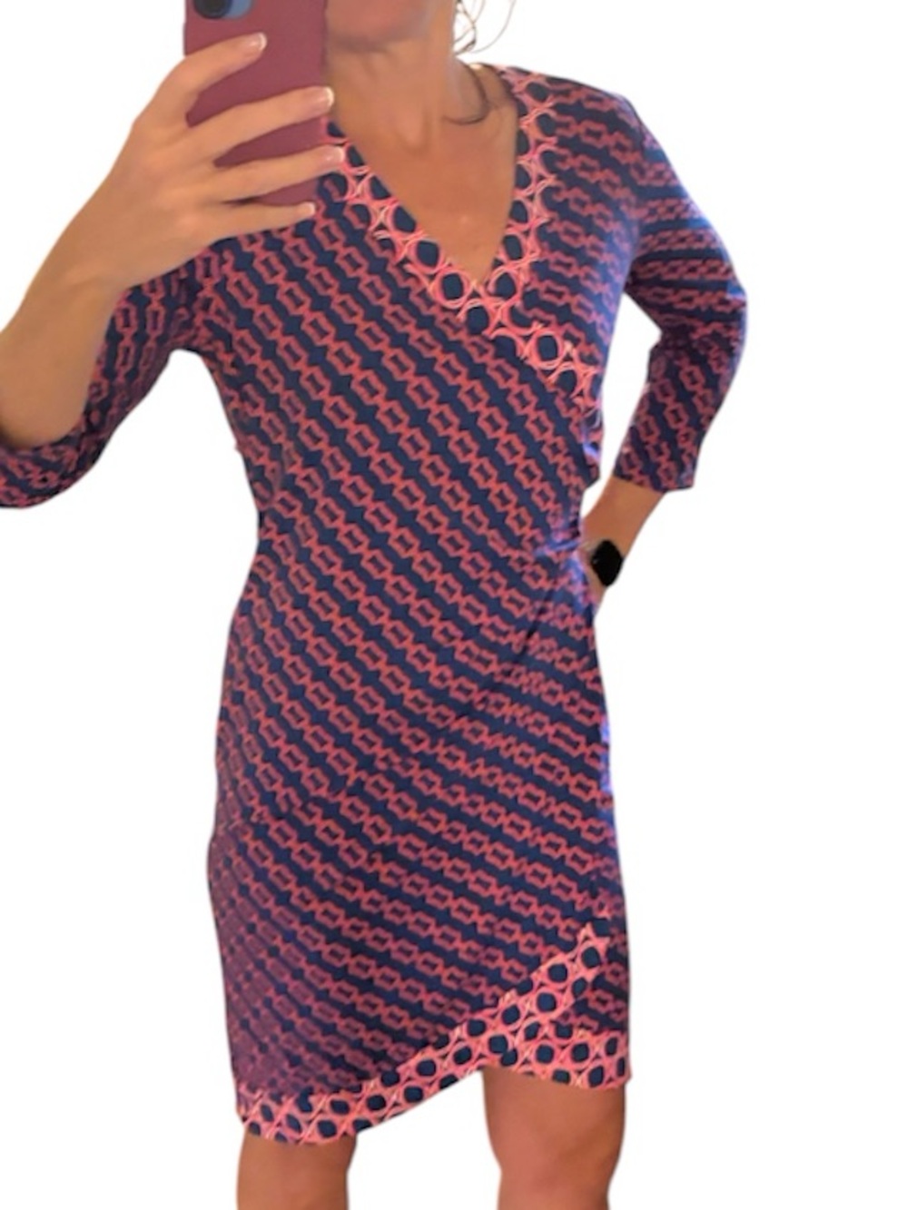 J. McLaughlin Blythe Dress Faux Wrap Dress Catalina Cloth Medium